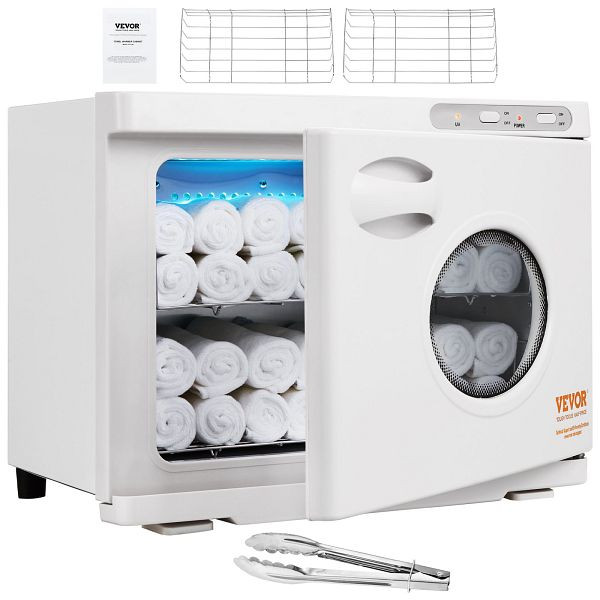 VEVOR 23 L Handtuchwärmer Kompressen Towel 50–60 Handtücher, mit UV-Lampe, Kompressenwärmer Heißhandtuchwärmer 360°-Heizfunktion, MJJRJBS23LJR1G3TCV2