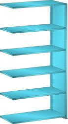 LISTA Anbauregal L1006 (BxTxH) 1000x500x2000mm 160kg Farbe: Lichtblau, 50.303.010