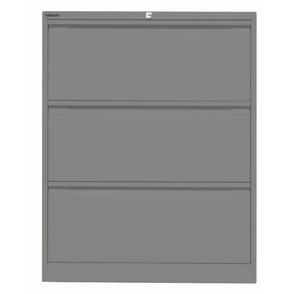 Bisley Hängeregistraturschrank, doppelbahnig, 3 HR-Schubladen, 649 slate, DF3649