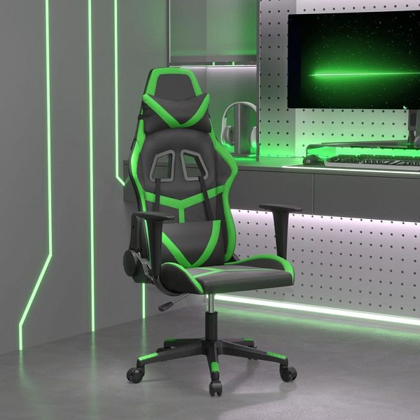 vidaXL Gaming-Stuhl mit Massagefunktion Schwarz und Grün Kunstleder, 345426