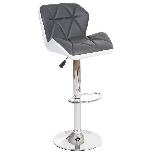 Mendler 2er-Set Barhocker HWC-A92, Barstuhl Tresenhocker, höhenverstellbar Kunstleder, grau, 49157