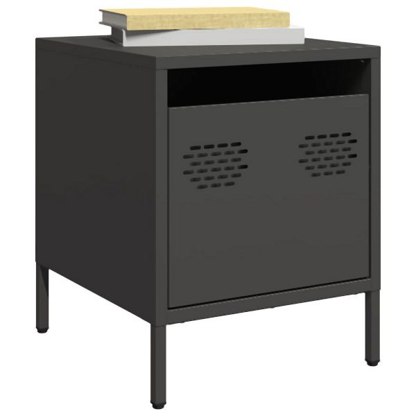 vidaXL Nachttische 2 Stk. Schwarz 35x39x43,5 cm Stahl, 851245