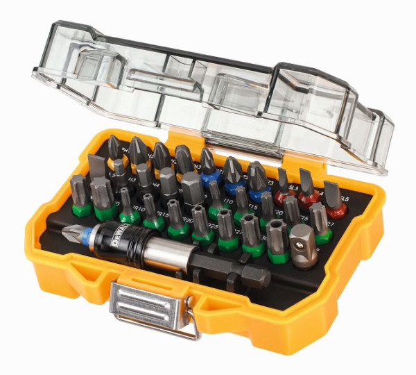 DeWalt Bit-Set 32-teilig, in langlebigem und schlagfestem TOUCHCASE mit Gürtelclip, Bits in Profiqualität, DT7969-QZ