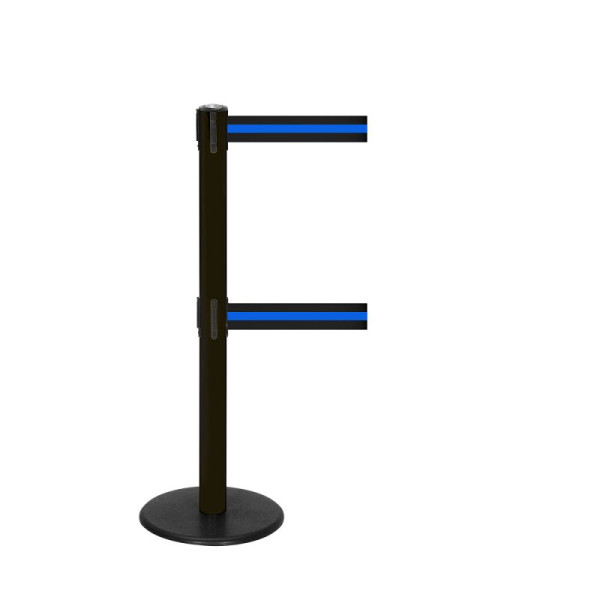 Stein HGS Personenleitsystem -P-Line Duo-, schwarz, schwarz/blau/schwarz waagerecht (gestreift), mit Sicherheitsverschluss (selbstlösend, Gurtlänge: 2 x 2,3 m), 36401-1003