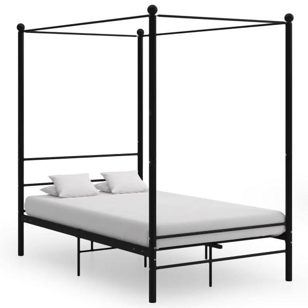 vidaXL Himmelbett Schwarz Metall 120x200 cm, 325057, 8720286163726