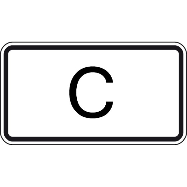 Stein HGS Tunnelkategorie 'C' gemäß ADR-Übereinkommen, Nr. 1014-51, 412x750mm /RA1/Alform, 1014-51-312