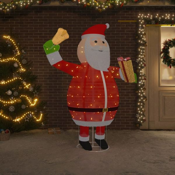 vidaXL LED-Weihnachtsmann Weihnachtsfigur Luxus-Gewebe 180 cm, 329763
