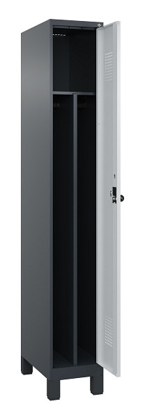 C+P Spind Evolo PLUS, mit Füßen, 1 Abteil, 1950x300x500mm, 7016/7035, Verschluss Drehriegel, 049010-10F S10017