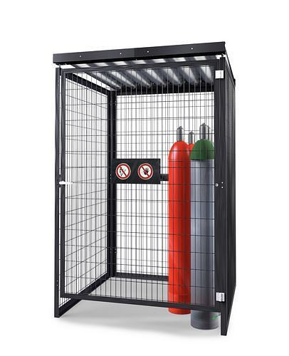 DENIOS Gasflaschenlager GSN 1.15, grau, ohne Bodengruppe, 256859