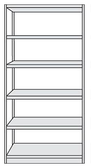 Kerkmann Büro-Komplett-Regal Progress 500, B 750 x T 600 x H 1900 mm, lichtgrau, 50950911