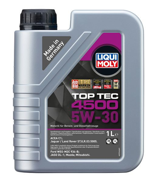 LIQUI MOLY Motoröl Top Tec 4500 5W-30, Kanister Kunststoff, VE: 1 Liter, 3724