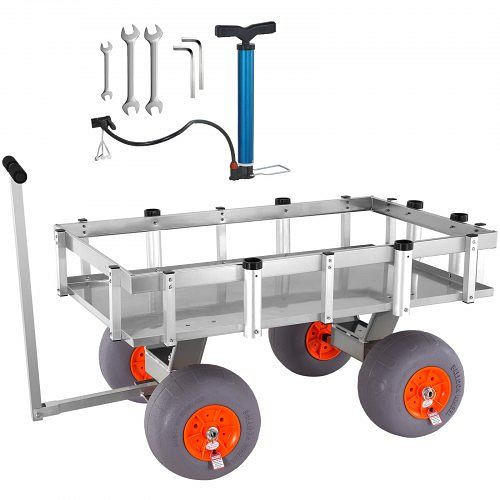VEVOR Strand-Angelwagen Beach Fishing Cart Fishing Trolley 500 lbs with Balloon Tires for Sand, SLKYJCBKZD00X0T74V0