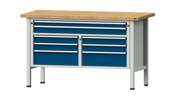 ANKE Werkbänke Kastenwerkbank, Modell 259 V, 1500 x 700 x 890 mm, RAL 7035/5010, BMP 40 mm, 304.145