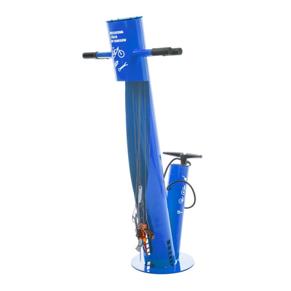 Stein HGS Fahrrad-Servicestation Modell BM2021, RAL 5015 - Himmelblau, ohne Modul, 63679.0003