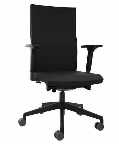 Dauphin Bürostuhl to-strike comfort, mit Armlehnen, Synchron-Mechanik, schwarz, 292404