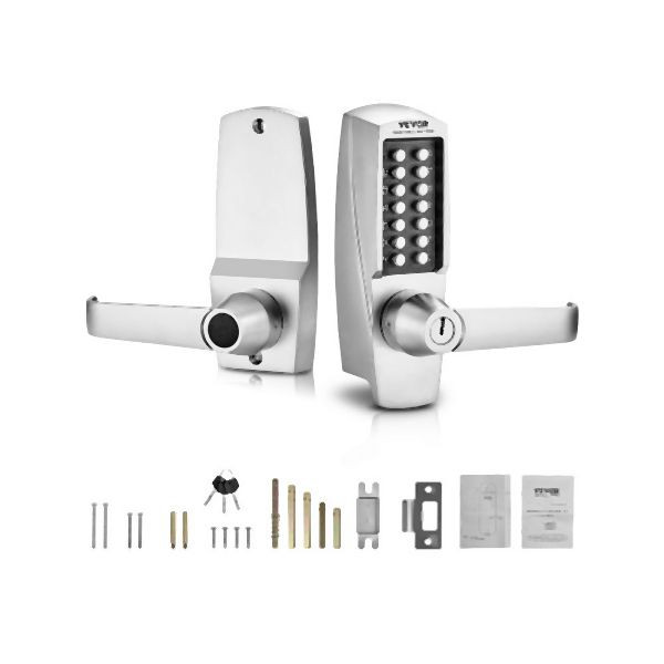 VEVOR Mechanische Schlüsselloses Türschloss 14 Tasten Eingebaut Silber, JXMMSQRSSZMM4OC12V0