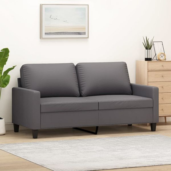 vidaXL 2-Sitzer-Sofa Grau 140 cm Kunstleder, 359139, 8721012138650