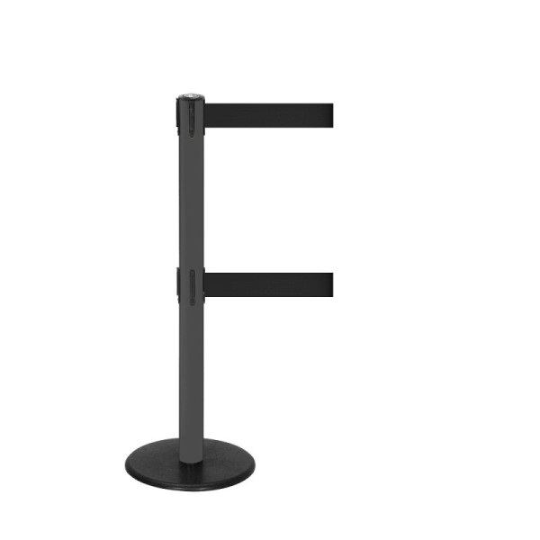 Stein HGS Personenleitsystem -P-Line Duo-, anthrazit, schwarz, mit Sicherheitsverschluss (selbstlösend), Gurtlänge: 2 x 4 m, 36403-0403