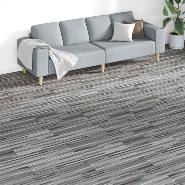 vidaXL Bodenplanken 18-teilig Grau 5,26 m² PVC, 42046294