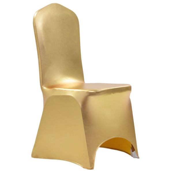 vidaXL Verpackungseinheit: 6 Stück Stretch-Stuhlhussen Golden, 133556