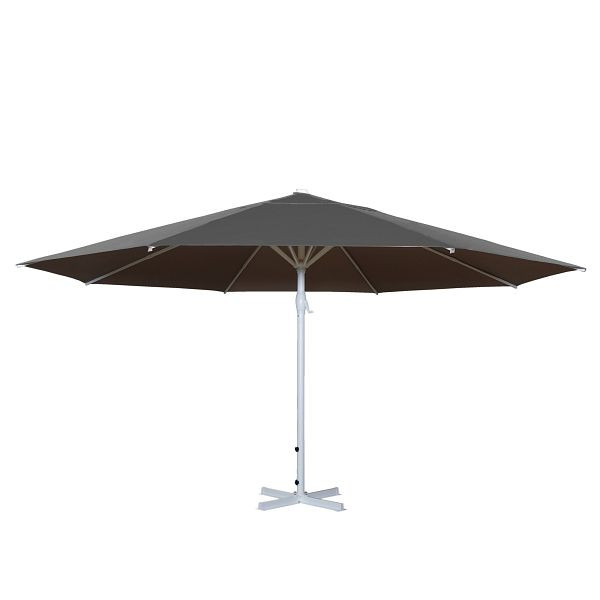 Mendler Sonnenschirm Meran II, Gastronomie Marktschirm, Ø 5m Polyester/Alu Mast weiß 28kg, anthrazit ohne Ständer, 70740