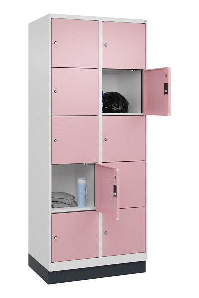 C+P Schließfachschrank Evolo PLUS, mit Sockel, 10 Fächer, 1950x800x500mm, 9016/3, 049020-225 S10018