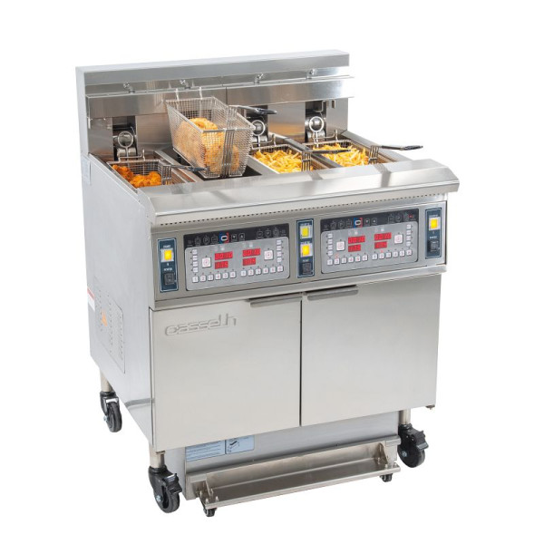 Casselin Elektrische Friteuse mit Filterung 4 x 12 Liter 17+17kW, CFPF124