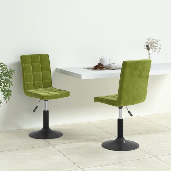vidaXL Esszimmerstühle 2 Stk. Drehbar Hellgrün Samt, 335743
