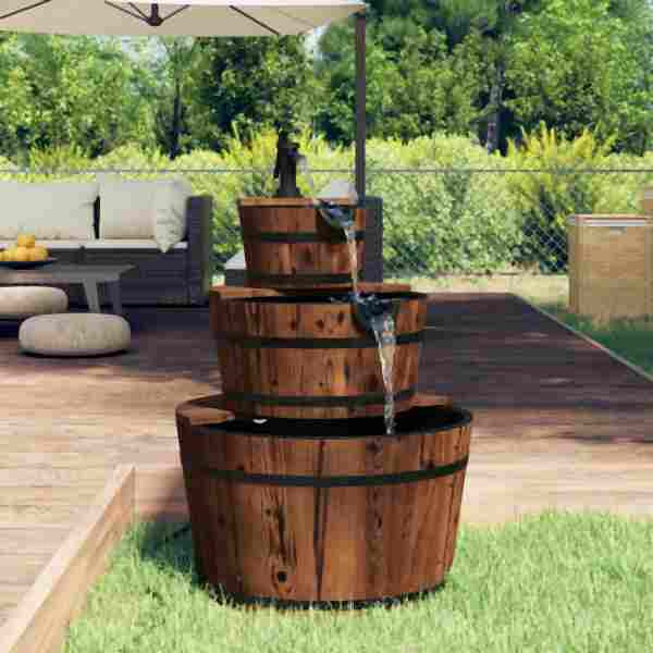 vidaXL Gartenbrunnen mit Pumpe 60x60x94 cm Massivholz Tanne, 363332