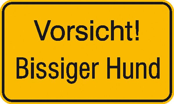 SafetyMarking Hinweisschild, Vorsicht! Bissiger Hund, BxH 25x15 cm, Aluminium, 11.5599