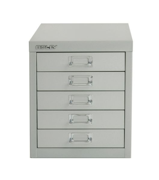 Bisley Home MultiDrawer, 12er Serie, 5 Schubladen à H 51 mm, DIN A4, Farbe: silber, L125355
