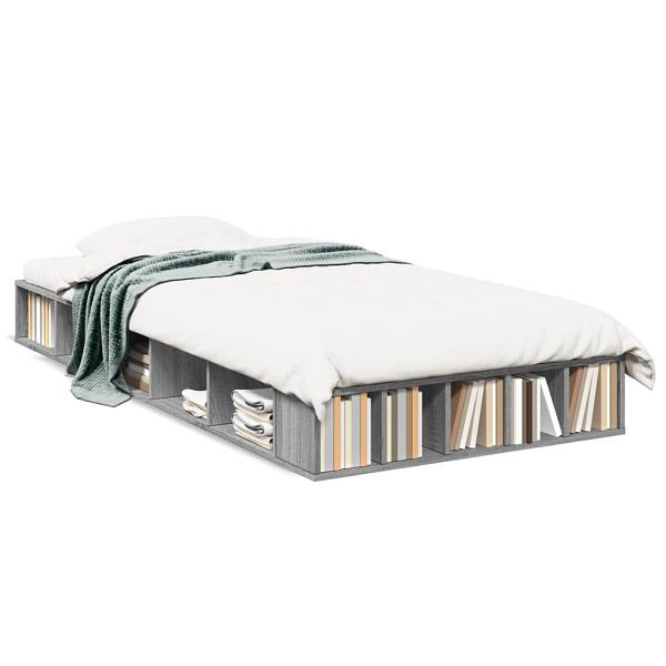 vidaXL Bettgestell Grau Sonoma 75x190 cm Holzwerkstoff, 3280536