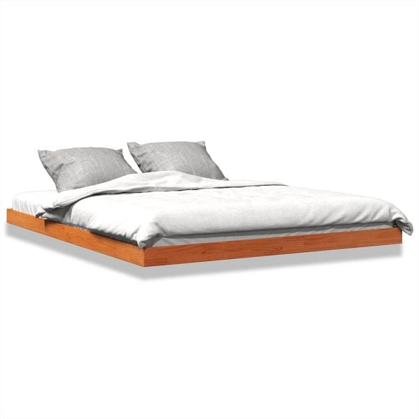 vidaXL Massivholzbett Wachsbraun 150x200 cm Kiefer, 847149