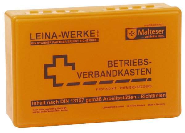 LEINA-WERKE Betriebsverbandkasten klein, mit Wandhalterung, orange, 20003