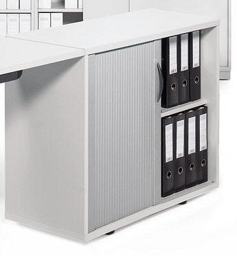 Deskin Anstell-Rollladenschrank MULTI M, Dekor lichtgrau, B 800 x H 740 x T 400 mm, 267199