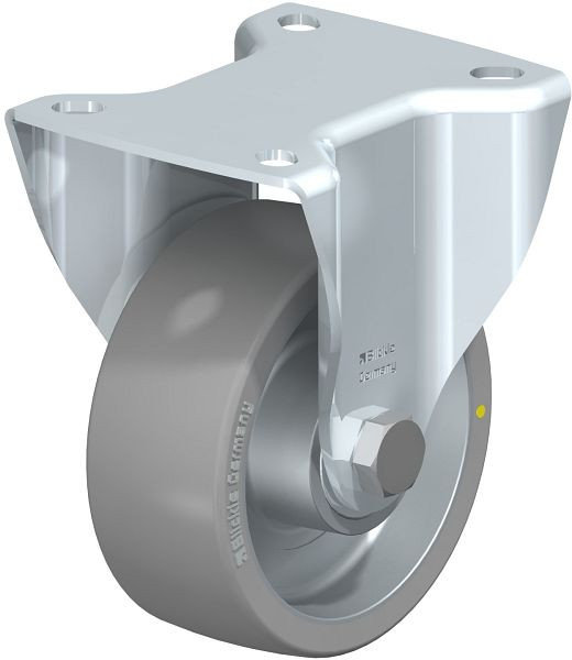 Blickle BK-ALTH 100K-1-AS Stahlblech-Bockrolle, schwere Ausführung, mit Anschraubplatte, Blickle Extrathane®, Grau, 626101