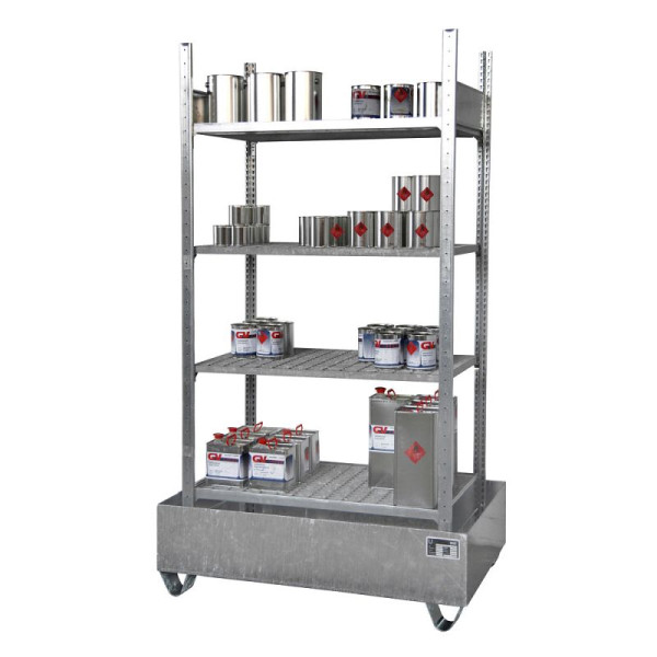 STEIN HGS Kleingebinderegal mit Auffangwanne Serie 3000, 224 Liter, Gitterrost, 79138.0003