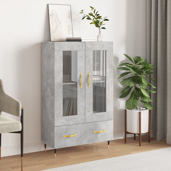 vidaXL Highboard Betongrau 69,5x31x115 cm Holzwerkstoff, 828280