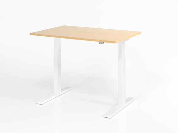 Hammerbacher Schreibtisch XMKA12, 120 x 80 cm, Platte: Ahorn, 25 mm dick, ABS-Dickkante, Rechteckform, Weiß, VXMKA12/3/W
