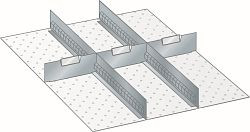 LISTA Set Schlitzwände und Trennbleche 27x36E (BxTxFH) 459x612x75mm, 2 Schlitzwände, 3 Trennbleche 9 E, 100.275.000