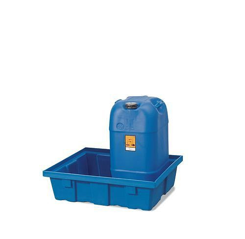 DENIOS Auffangwanne PolySafe PSW 6.2 aus Polyethylen (PE), ohne Gitterrost, für 1 Fass à 60 Liter, 107262