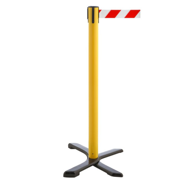 Stein HGS Personenleitsystem -P-Line Compact-, gelb, rot/weiß diagonal (schraffiert), mit Gurtendstück (Standard), 34868-1202