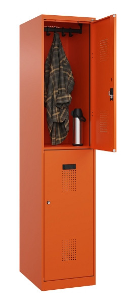 C+P Doppelstöckiger Spind Evolo PLUS, 2 Fächer, 1850x400x500mm, 2004/2004, Zylinderschloss, 049300-12 S10050