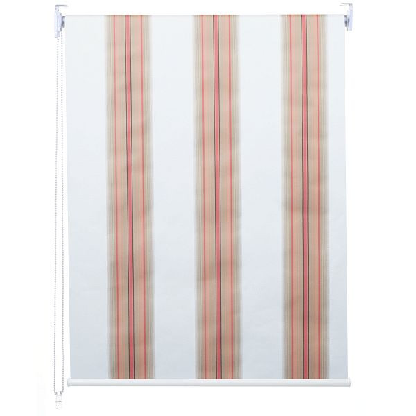 Mendler Rollo HWC-D52, Fensterrollo Seitenzugrollo Jalousie, 120x160cm Sonnenschutz Verdunkelung blickdicht, weiß/rot/beige, 63370