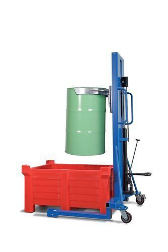 DENIOS Fassheber Servo, Fassklammer, 200-l-Stahlfässer, FW breit, 0-1170 mm, 181094