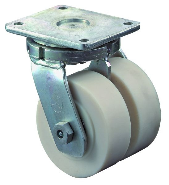 BS Rollen Schwerlastdoppelrolle, Rad-Breite 2x55 mm, Rad-Ø 150 mm, Tragfähigkeit 2000 kg, Lauffläche/Radkörper Polyamid gegossen, Kugellager, S100.B16.150