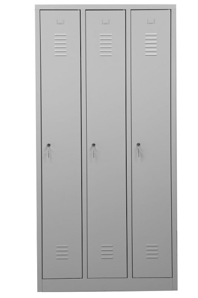 Gürkan Garderobenschrank, 50 x 90 x 180 cm, Lichtgrau, EU Zylinderschloss, WRC/3.1890, 105295