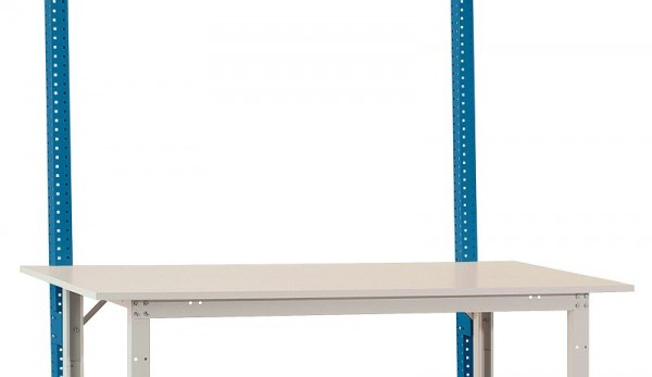 Manuflex Aufbausäulen in Brillantblau RAL 5007 für alle PACKPOOL Spezial Packtische, Nutzhöhe 600 mm, AS1663.5007