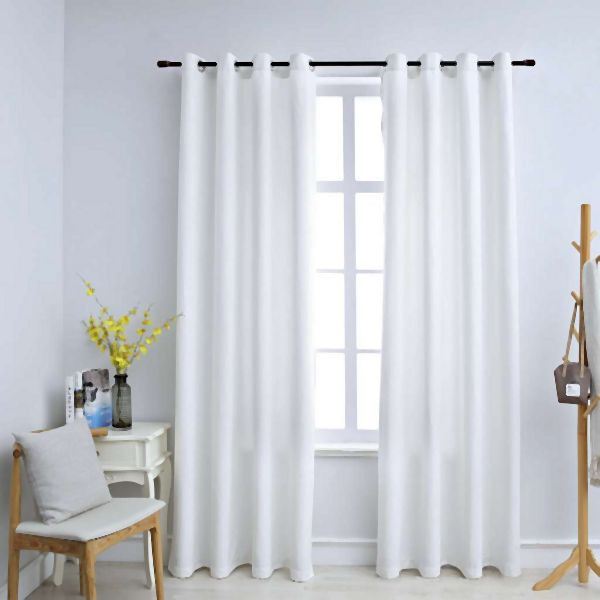 vidaXL Verdunkelungsvorhänge mit Metallösen 2 Stück Grauweiß 140x225 cm, 134483
