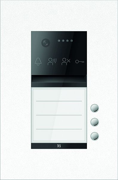 TCS Türkontrollsystem PES PRO Video Außenstation 3T 1 Spalte UP RAL9010 reinweiß, AVU600103-0019